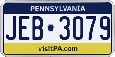 PA license plate JEB3079