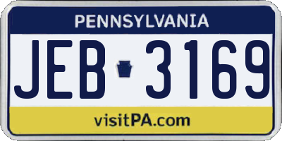 PA license plate JEB3169