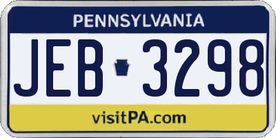 PA license plate JEB3298