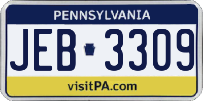 PA license plate JEB3309