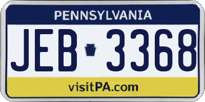 PA license plate JEB3368