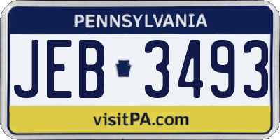PA license plate JEB3493