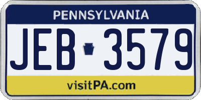 PA license plate JEB3579