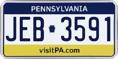 PA license plate JEB3591
