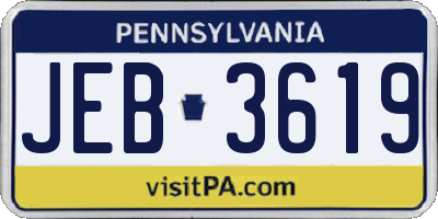 PA license plate JEB3619