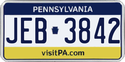 PA license plate JEB3842