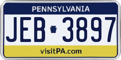 PA license plate JEB3897