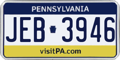 PA license plate JEB3946