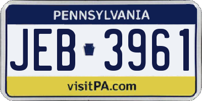 PA license plate JEB3961