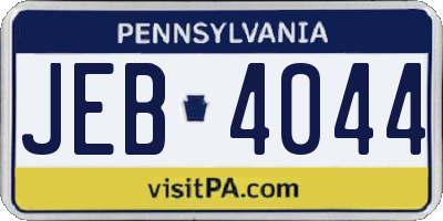 PA license plate JEB4044