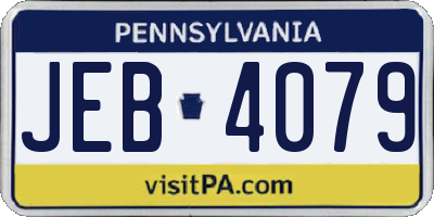 PA license plate JEB4079