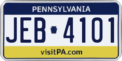 PA license plate JEB4101