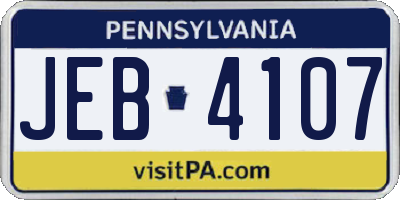 PA license plate JEB4107
