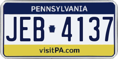 PA license plate JEB4137
