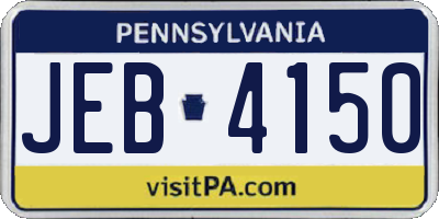 PA license plate JEB4150