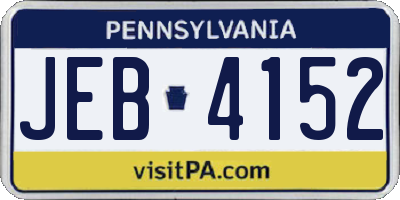 PA license plate JEB4152