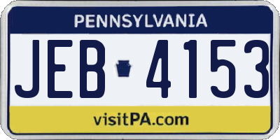 PA license plate JEB4153