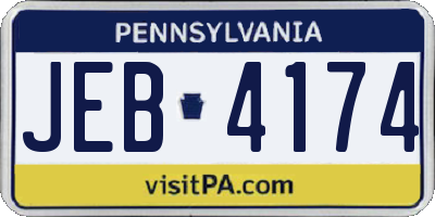 PA license plate JEB4174