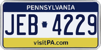 PA license plate JEB4229
