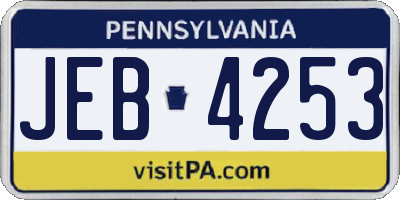 PA license plate JEB4253