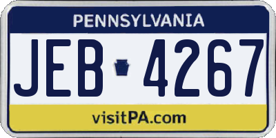 PA license plate JEB4267