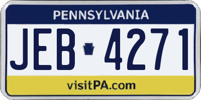 PA license plate JEB4271