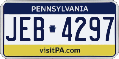 PA license plate JEB4297