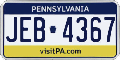 PA license plate JEB4367