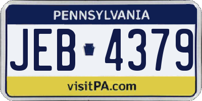 PA license plate JEB4379