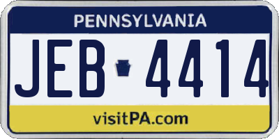 PA license plate JEB4414