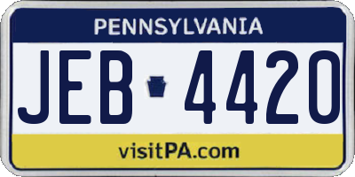 PA license plate JEB4420