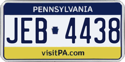 PA license plate JEB4438