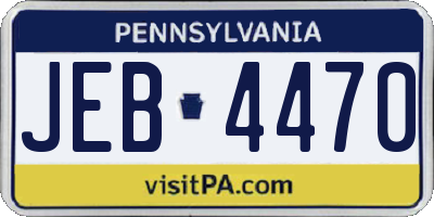 PA license plate JEB4470