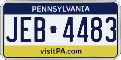 PA license plate JEB4483