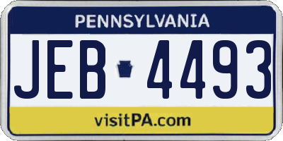 PA license plate JEB4493