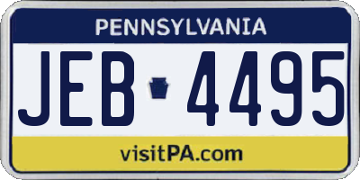 PA license plate JEB4495