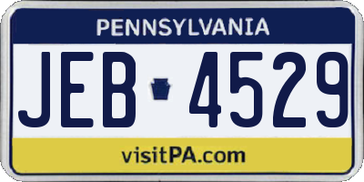 PA license plate JEB4529