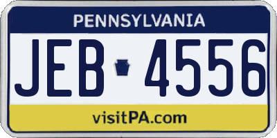 PA license plate JEB4556