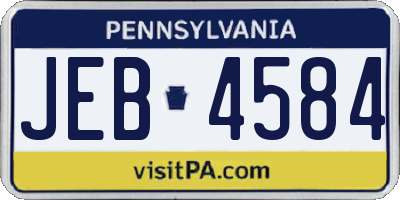 PA license plate JEB4584