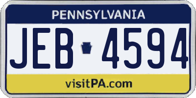 PA license plate JEB4594