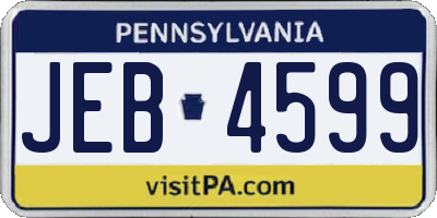 PA license plate JEB4599