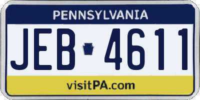 PA license plate JEB4611