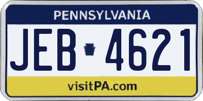 PA license plate JEB4621