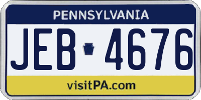 PA license plate JEB4676