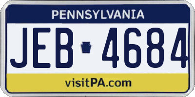 PA license plate JEB4684