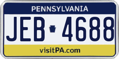PA license plate JEB4688
