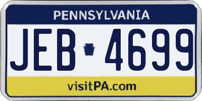 PA license plate JEB4699