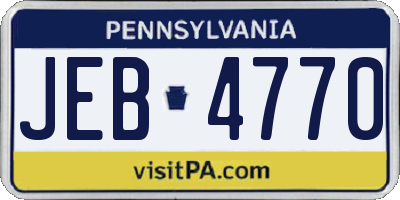 PA license plate JEB4770