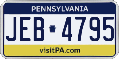 PA license plate JEB4795