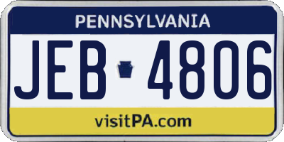 PA license plate JEB4806